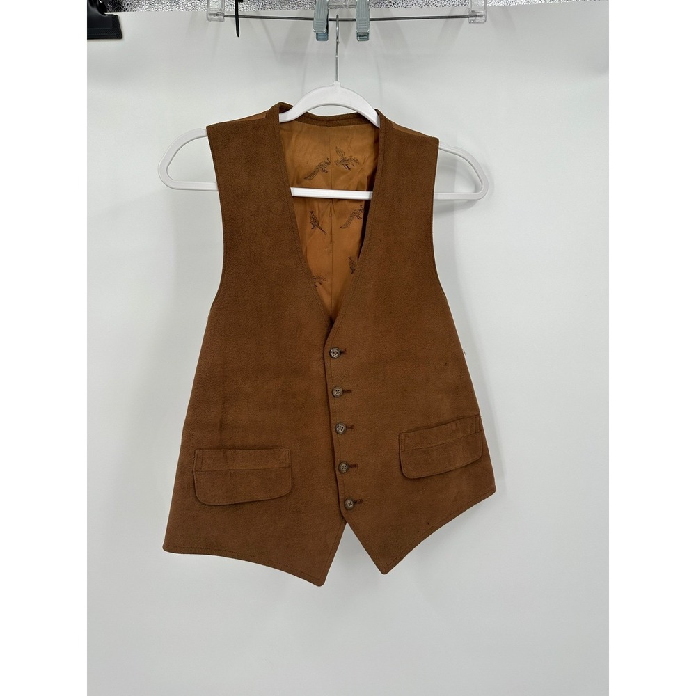 Mens‎ Vintage Suede Vest Size M Heritage Countryside Rustic Equestrian Grandpa